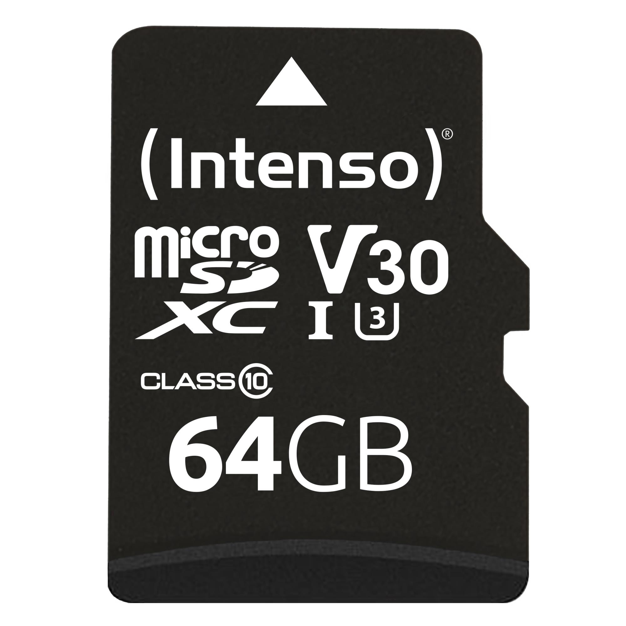 Muistikortti Micro SDXC 64GB C10/sovittimella 3433490 INTENSO