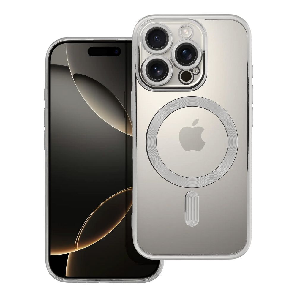 Suojakuori iPhone 16 PRO:lle Electro Mag Cover yhteensopiva MagSafe-version kanssa hopeinen