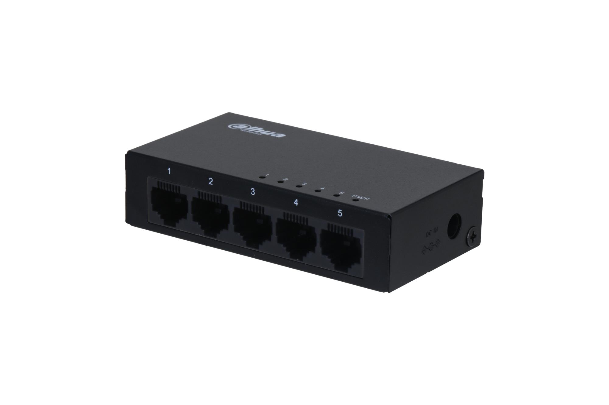 Verkkokytkin Dahua PFS3005-5GT-V2 L2 pöytämalli 5x 10Base-T/100Base-TX/1000Base-T DH-PFS3005-5GT-V2