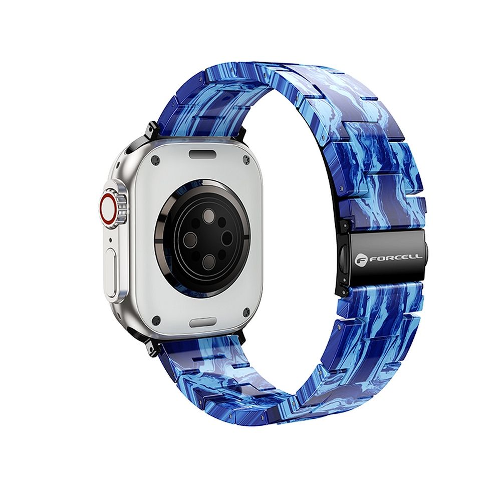 FORCELL F-DESIGN FA04 marmorikuvioinen hartsiranneke APPLE-kelloon 38 / 40 / 41 mm sininen