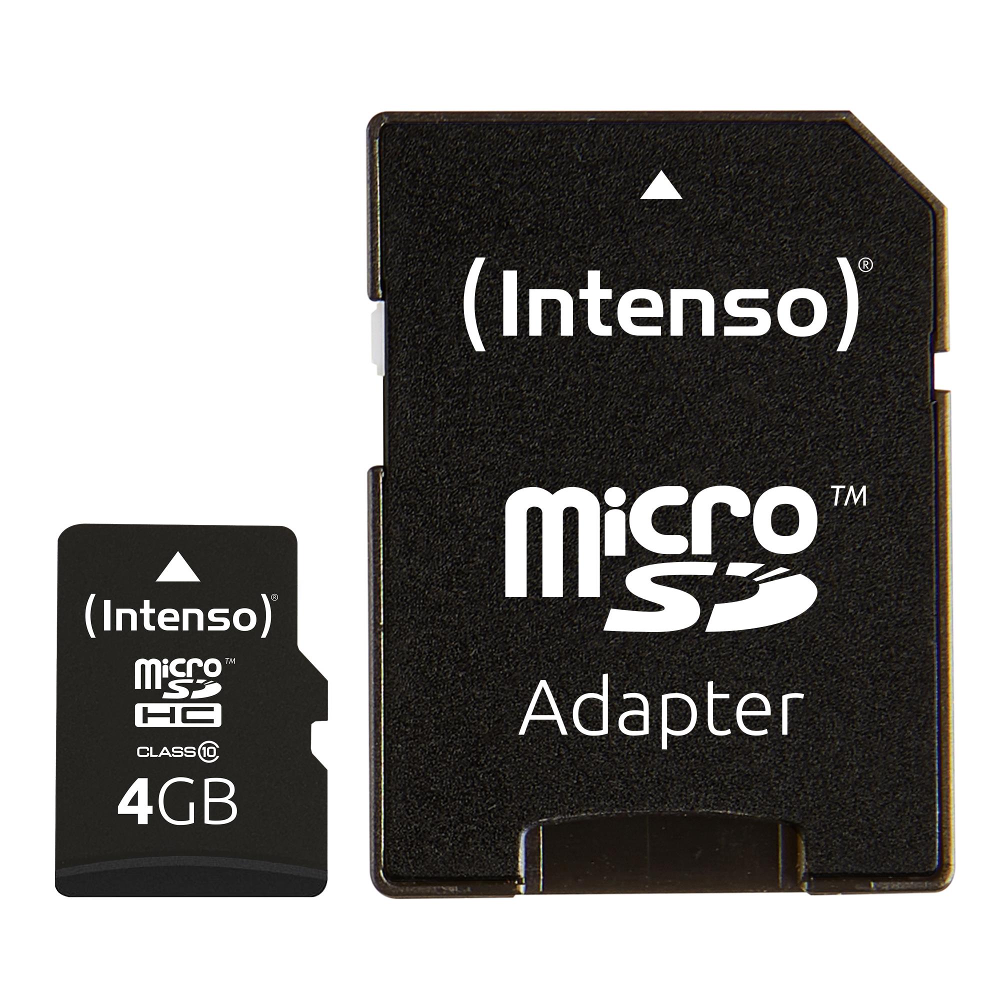 Muistikortti Micro SDHC 4GB C10/sovittimella 3413450 INTENSO
