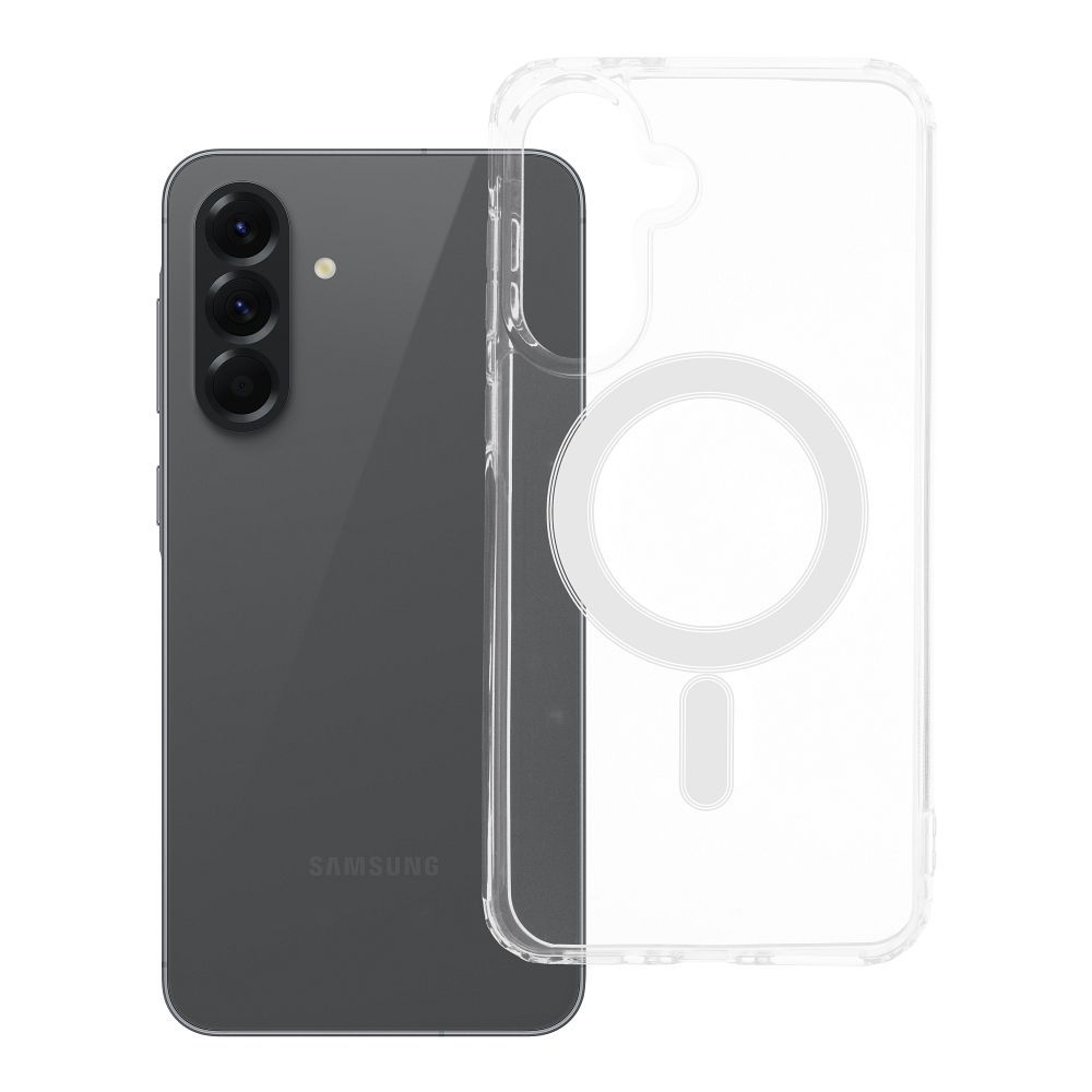 Suojakuori Samsung A56:lle Clear Mag Cover (STR) yhteensopiva MagSafen kanssa läpinäkyvä