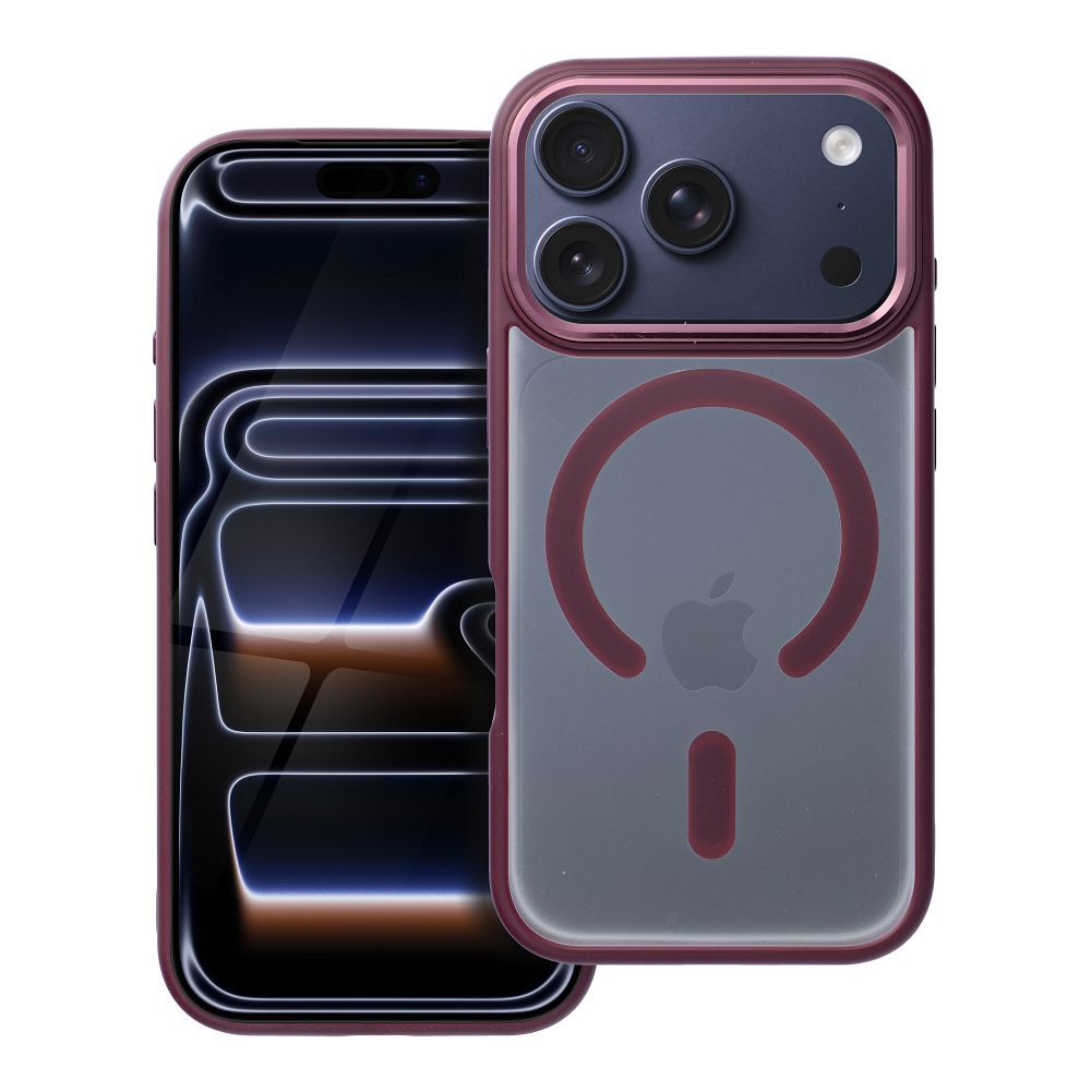 Suojakuori iPhone 17 PRO:lle Full Matte Mag Cover yhteensopiva MagSafe punainen