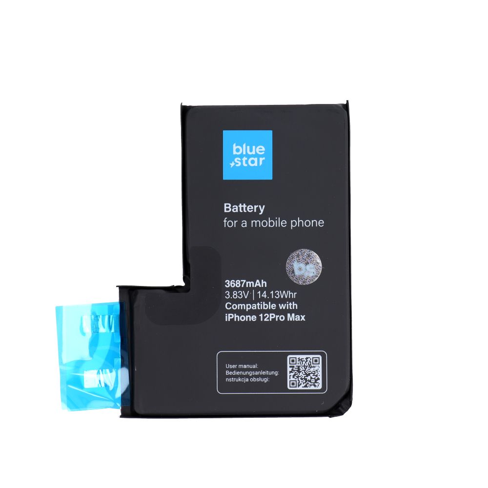 Akku ilman BMS:aa iPhone 12 PRO MAX:lle 3687 mAh Blue Star HQ