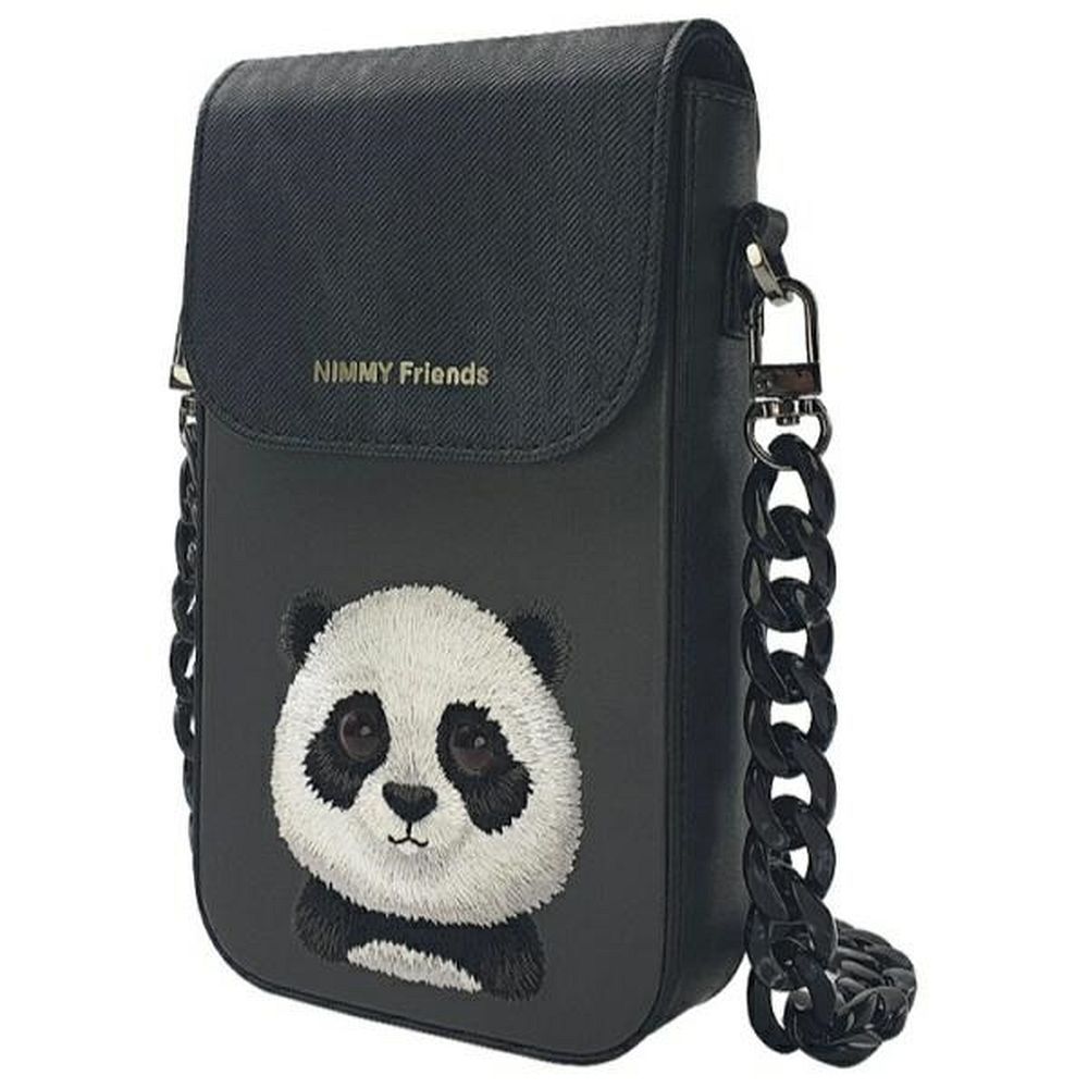 NIMMY 3in1-setti puhelinlaukku + Lompakko + GPS-suoja BIG EYED PET 2.0 Panda musta