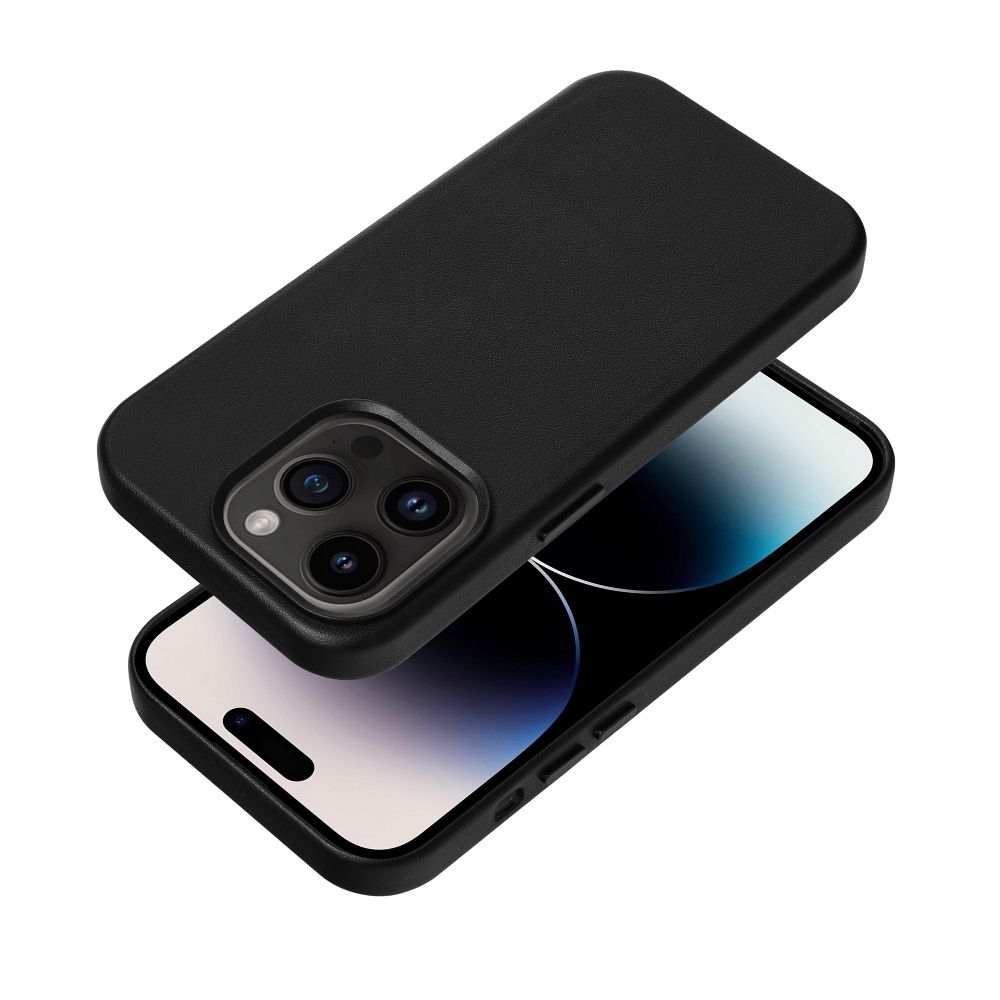 Nahkainen Mag Cover -suojakuori Samsung S25 PLUS:lle yhteensopiva MagSafen kanssa musta