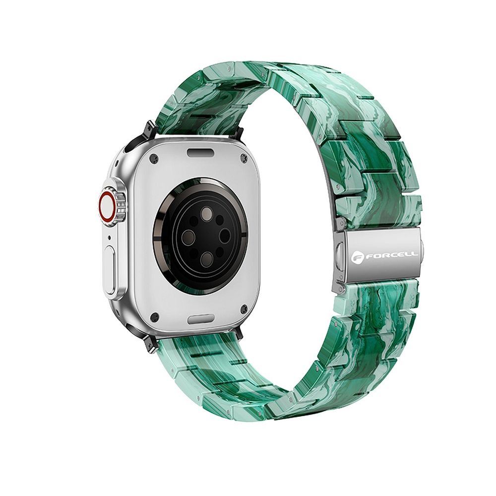 FORCELL F-DESIGN FA04 marmorikuvioinen hartsiranneke APPLE-kelloon 38 / 40 / 41 mm vihreä