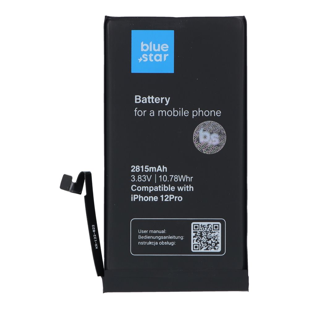 Akku iPhone 12 / 12 PRO:lle 2815 mAh Blue Star HQ