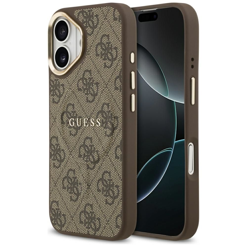 GUESS 4G PU Classic Logo MagSafe -suojakuori iPhone 17 - ruskea