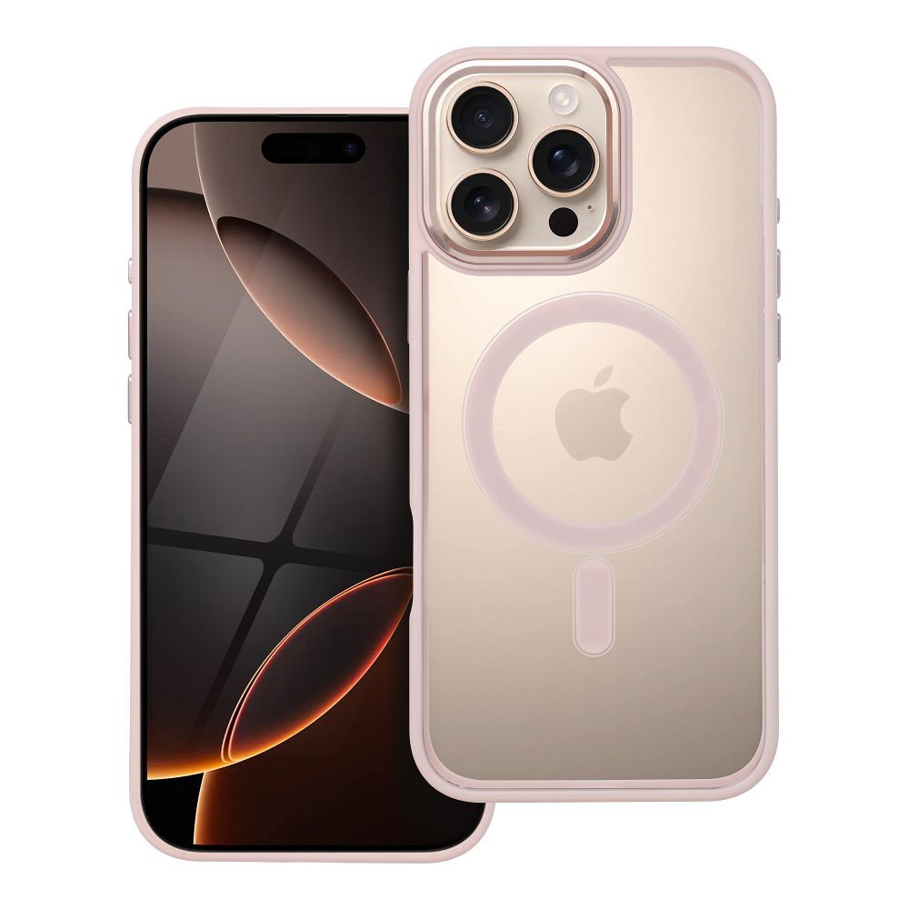 Suojakuori iPhone 16 PRO MAX:lle Color Edge Mag Cover yhteensopiva MagSafe vaaleanpunainen