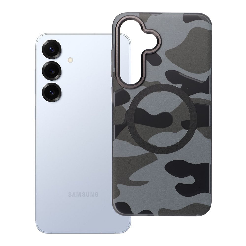 Suojakuori Samsung S25 PLUS:lle Forcell F-Protect Levels Dual Layer 4D MagSafe-yhteensopiva Military Drop-Test black camo