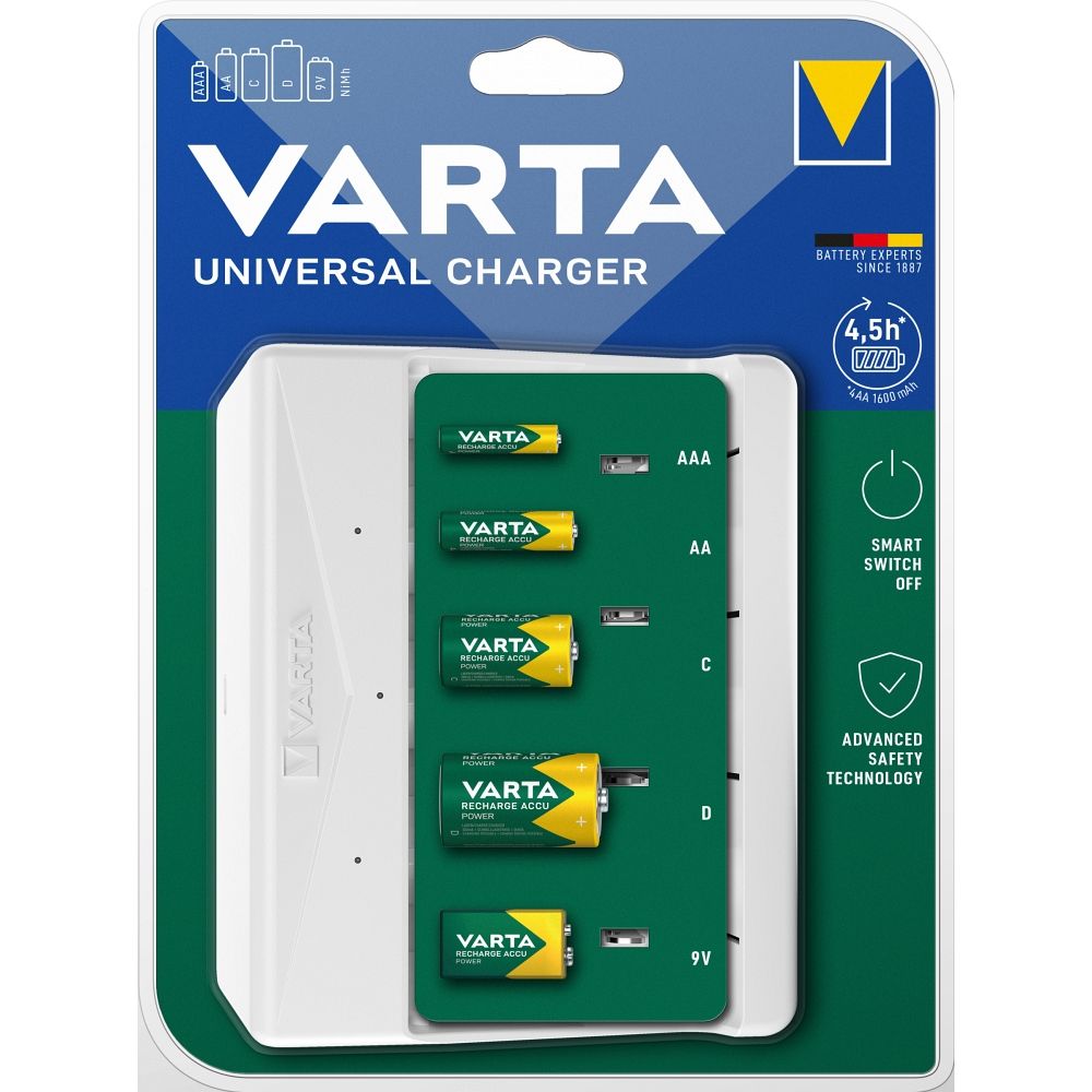 VARTA UNIVERSAL CHARGER 57658 9V, R14, R20 (ilman paristoja)