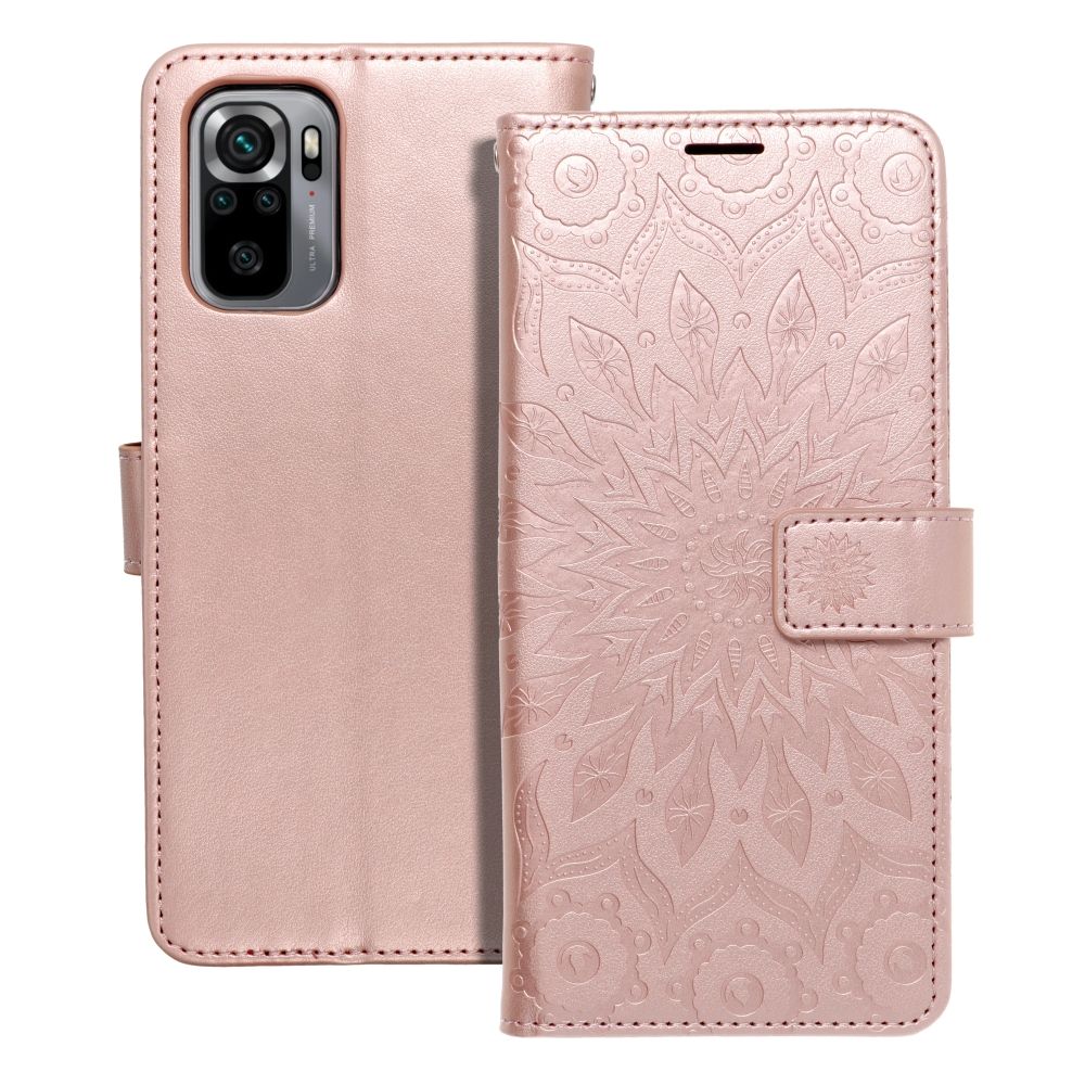 MEZZO Book-suojakuori Xiaomi Redmi Note 10 / 10S:lle mandala Rose Gold