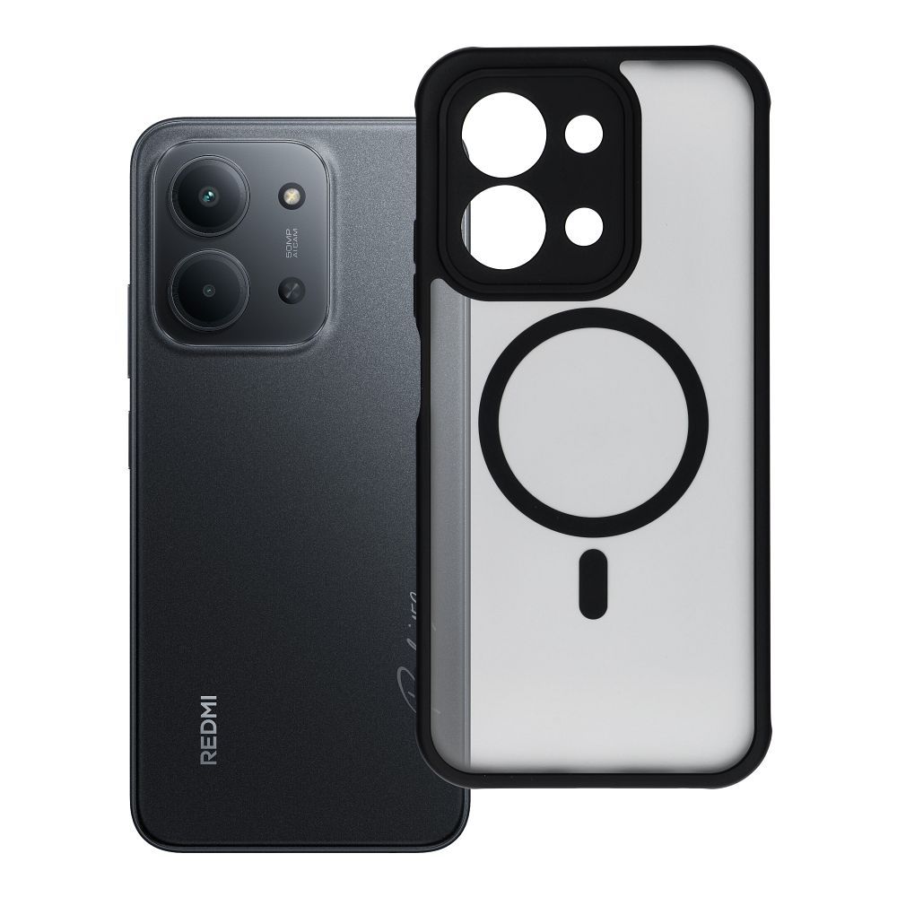 Suojakuori Xiaomi Redmi 15C:lle (173,16 x 81,07 x 8,2) Full Matte Mag Cover yhteensopiva MagSafe musta