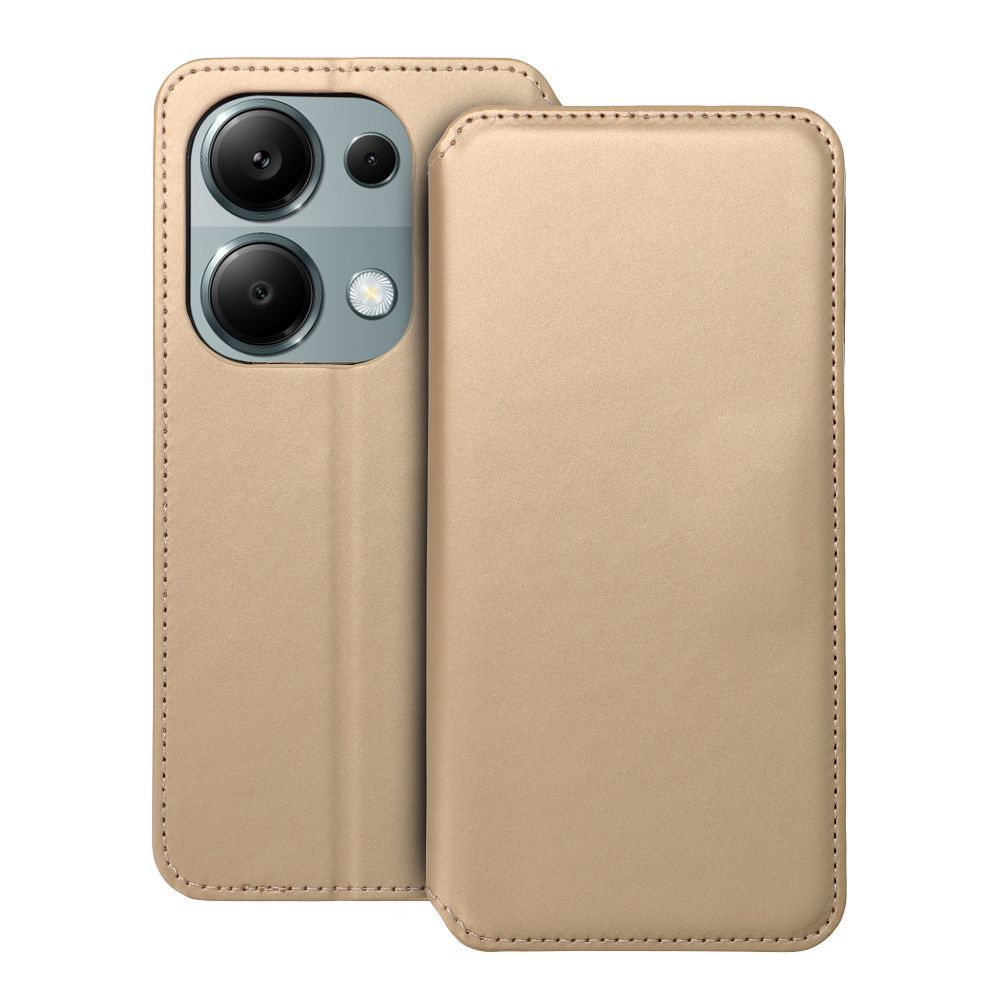 Dual Pocket Book Läppäsuojakuori Xiaomi Redmi NOTE 13 PRO 4G kultainen