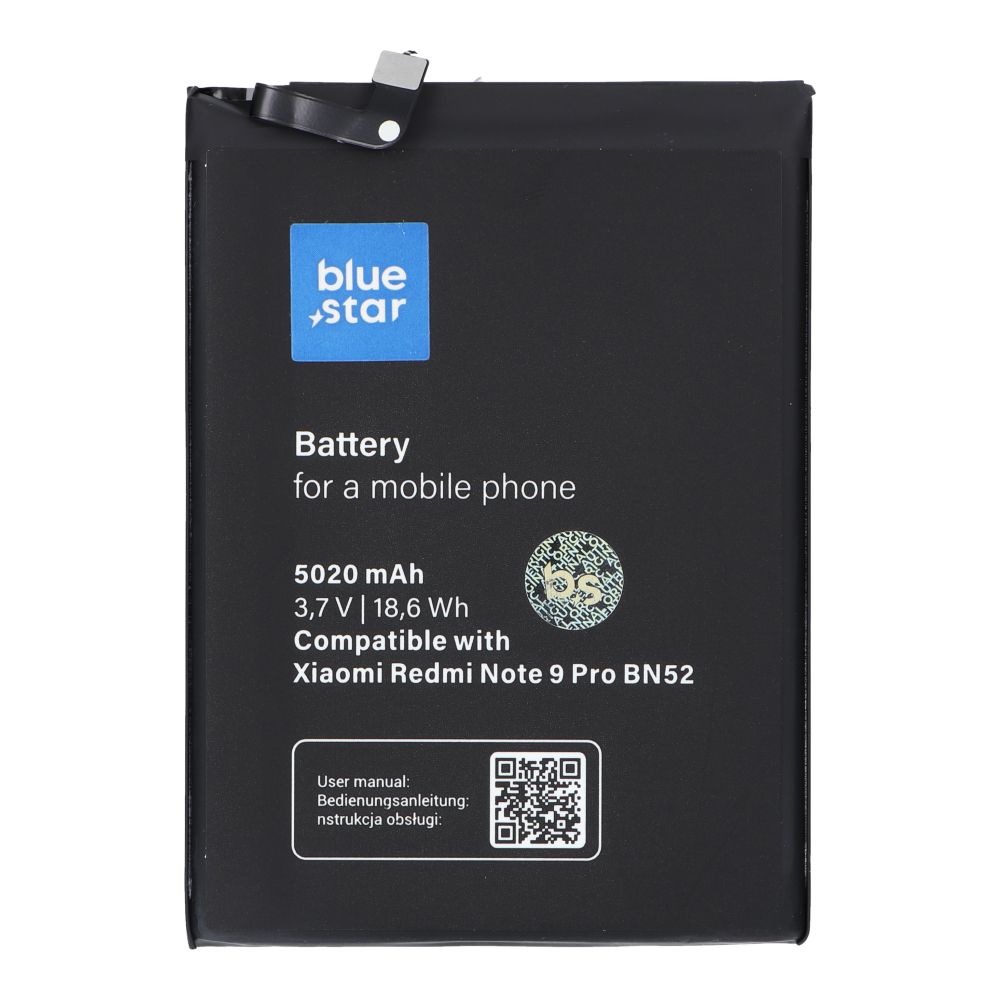 Akku Xiaomi Redmi Note 9 Pro:lle (BN52) 5020 mAh Blue Star