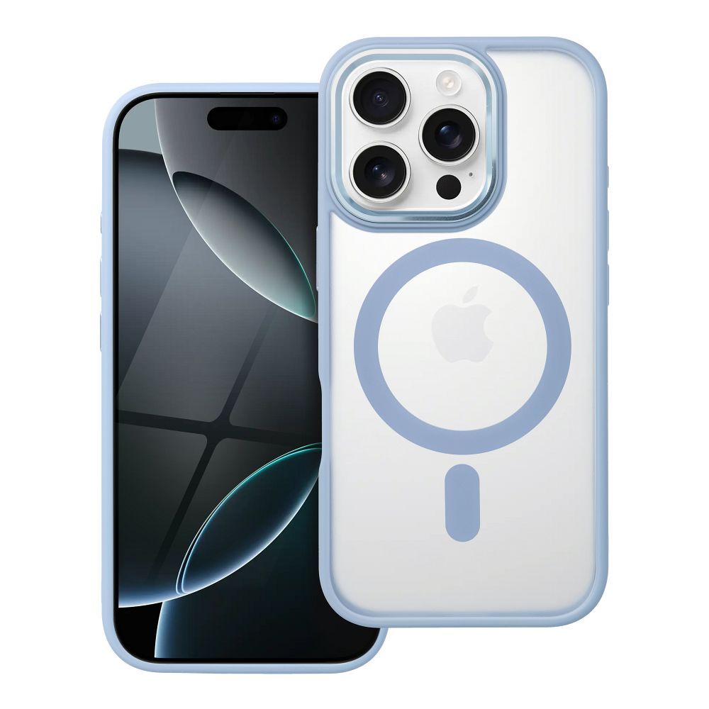 Suojakuori iPhone 16 PRO:lle Full Matte Mag Cover yhteensopiva MagSafe sininen