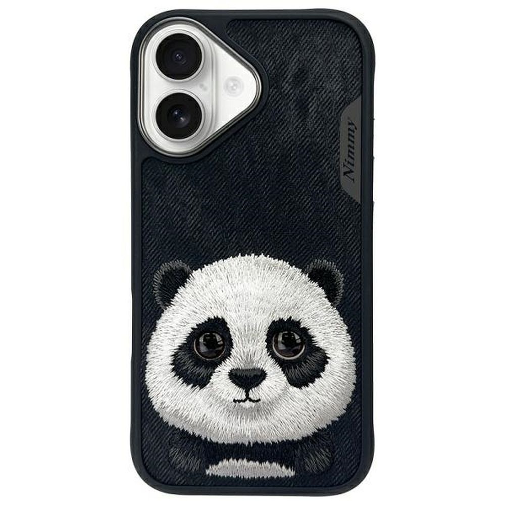 NIMMY Suojakuori BIG EYED PET 2.0 Panda iPhone 16:lle musta