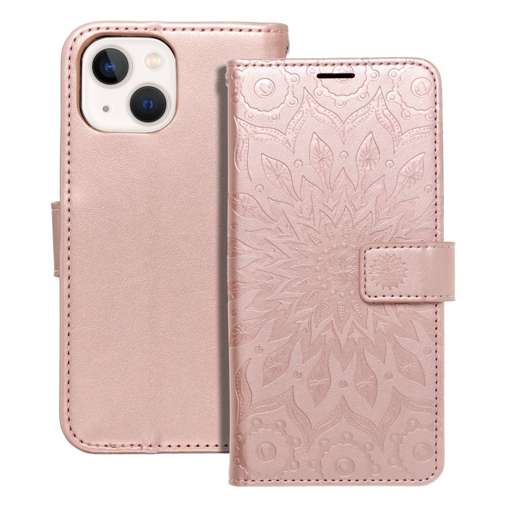 MEZZO Book Suojakuori iPhone 13 MINI:lle mandala rose gold