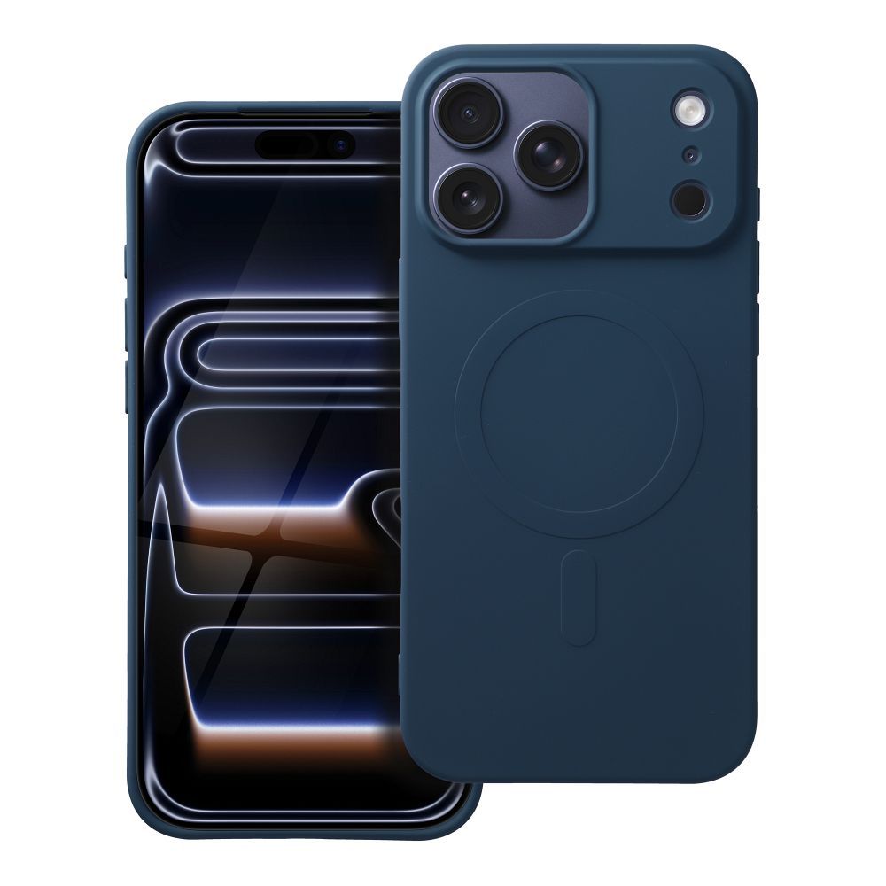Silikoninen Mag Cover iPhone 17 PRO MAX:lle (iso reikä) MagSafe-yhteensopiva sininen