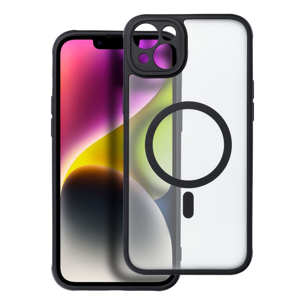 Suojakuori iPhone 14 PLUS:lle Full Matte Mag Cover yhteensopiva MagSafe musta
