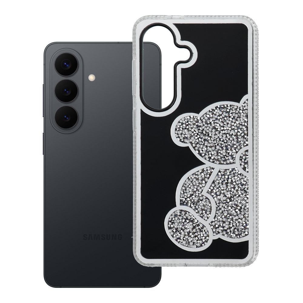 Suojakuori Samsung S26:lle Teddy Bear hopeinen