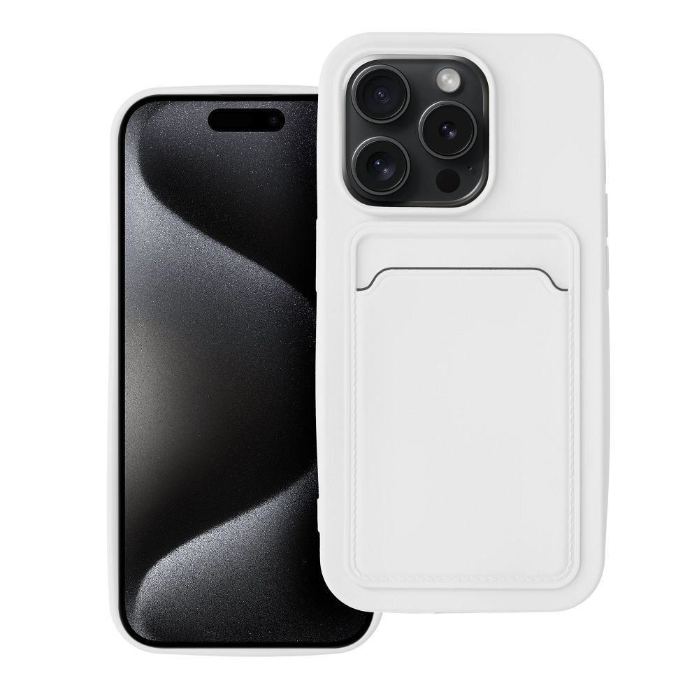 Suojakuori iPhone 15 PRO:lle Card Case valkoinen