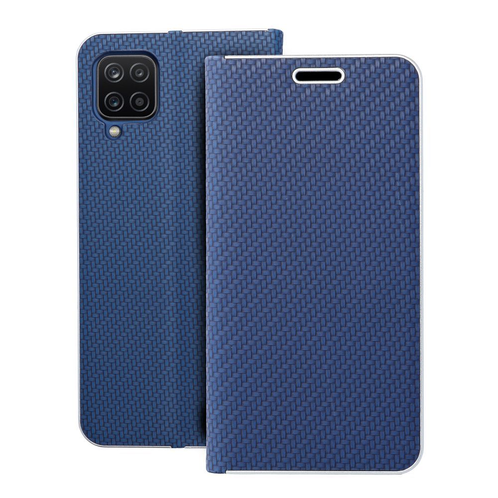 Flip-suojakuori Samsung A12 / M12:lle Luna Book Carbon sininen