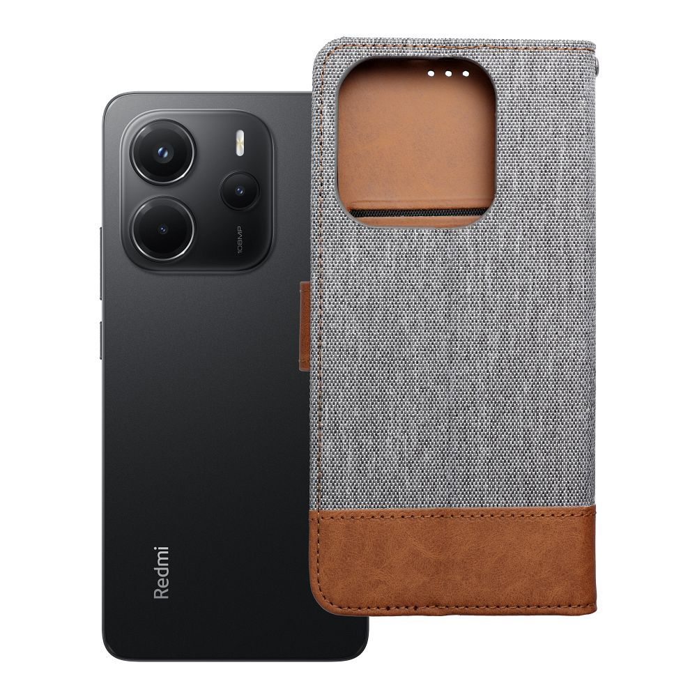 Flip case for Xiaomi Redmi NOTE 14 4G (GLOBAL - 163,25mm x 76,55mm x 8,16mm) Jeans Book gray