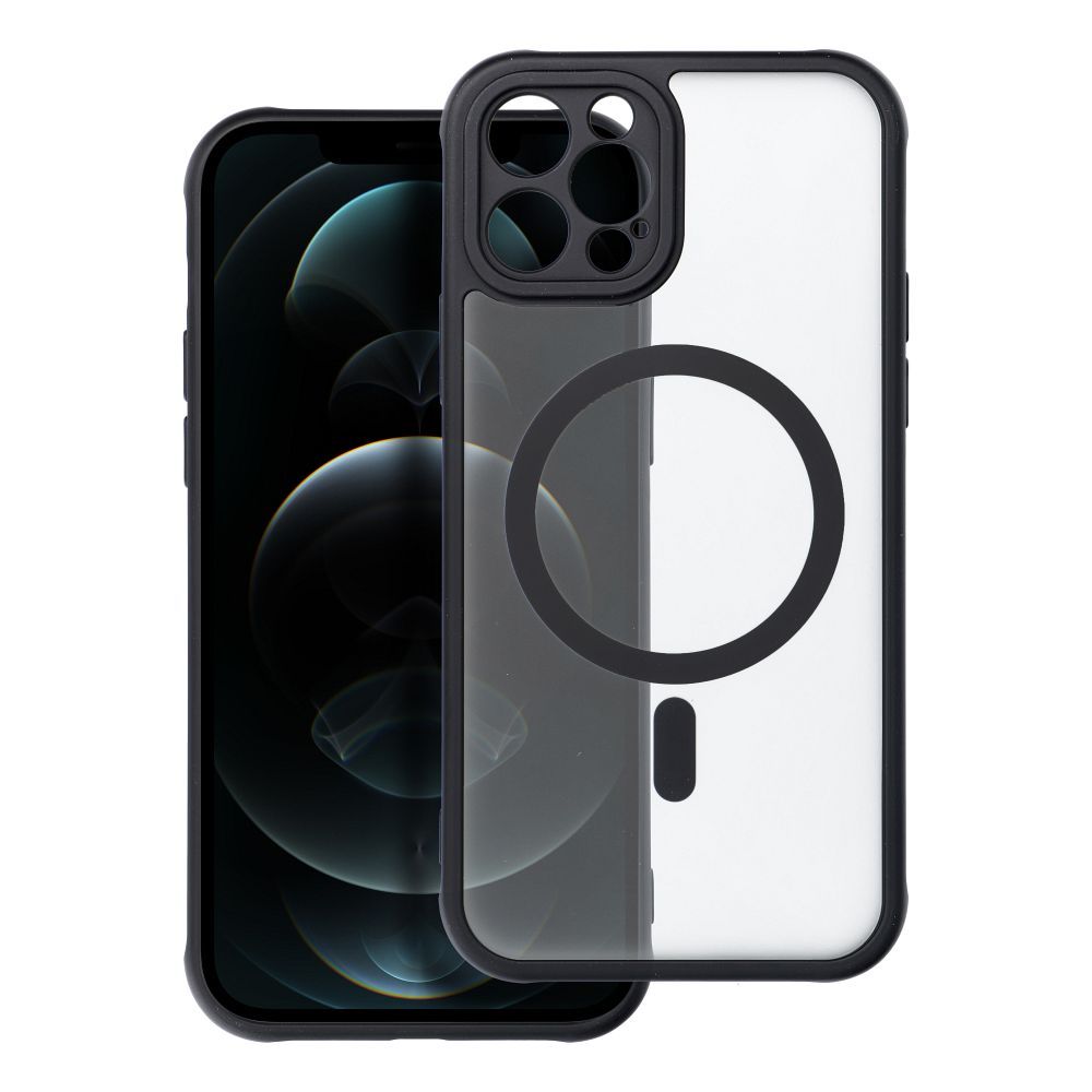 Suojakuori iPhone 12 PRO:lle Full Matte Mag Cover yhteensopiva MagSafe musta