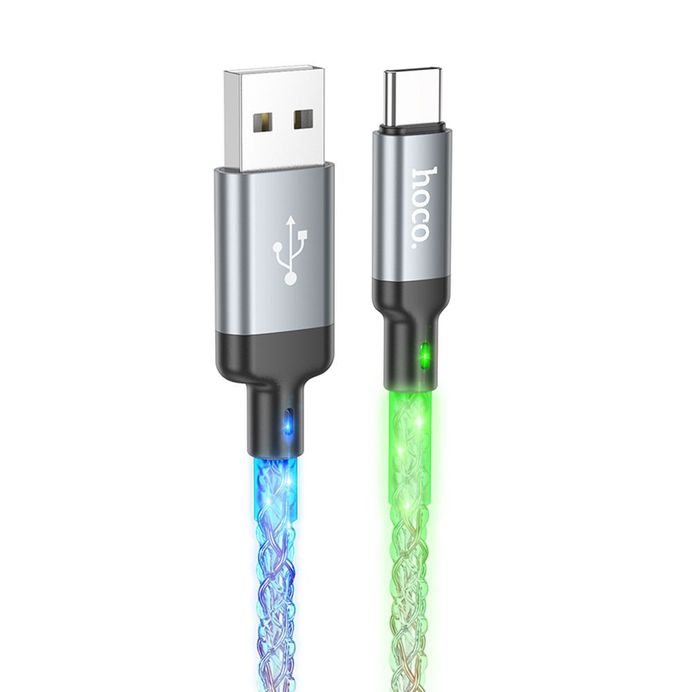 Hoco USB-A - USB-C -kaapeli 3A 1 m U112 - harmaa
