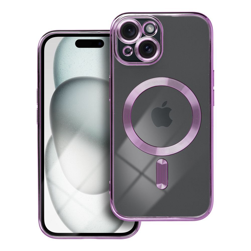 Suojakuori iPhone 15:lle Electro Mag Cover yhteensopiva MagSafe-version kanssa violetti