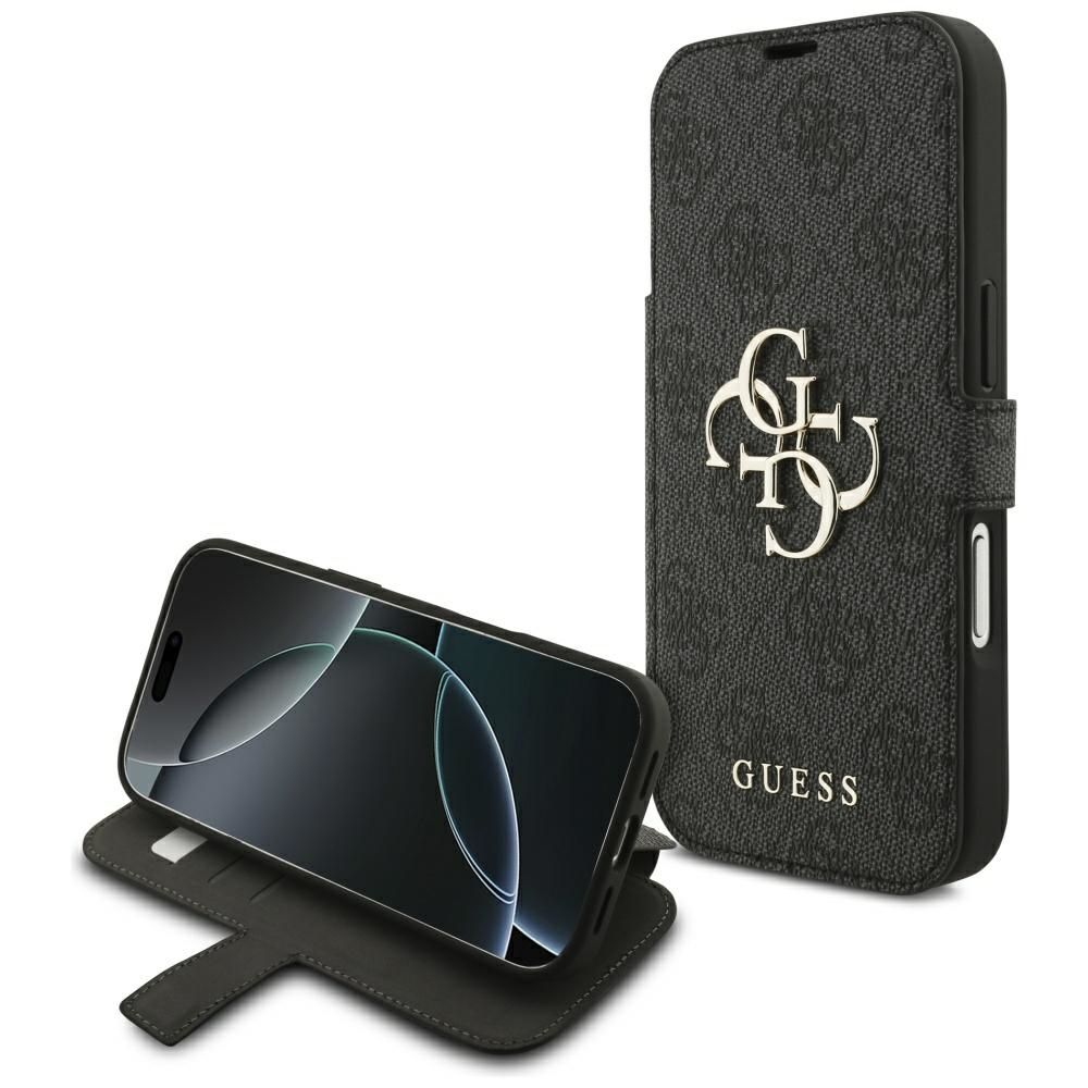Guess Book 4G Metal Logo -suojakuori iPhone 17 Pro - musta