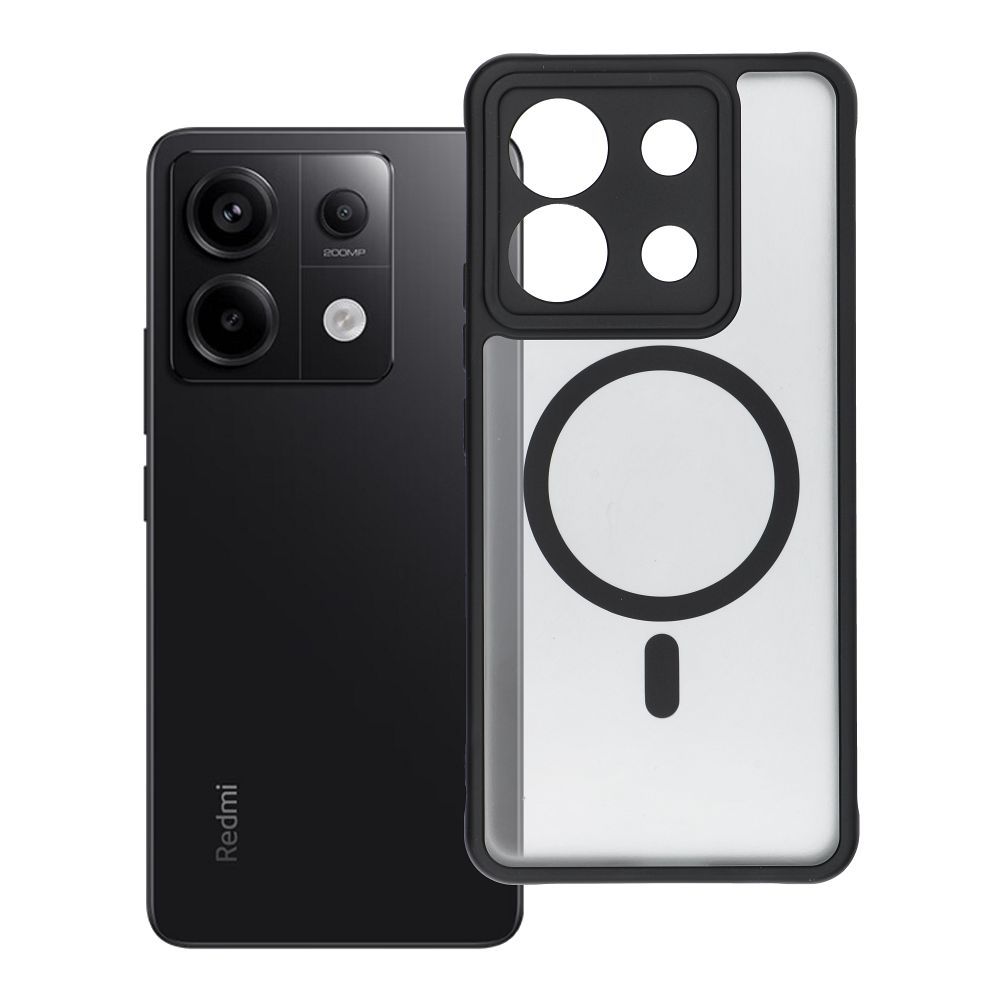 Suojakuori Xiaomi Redmi Note 13 PRO 5G:lle Full Matte Mag Cover yhteensopiva MagSafe musta
