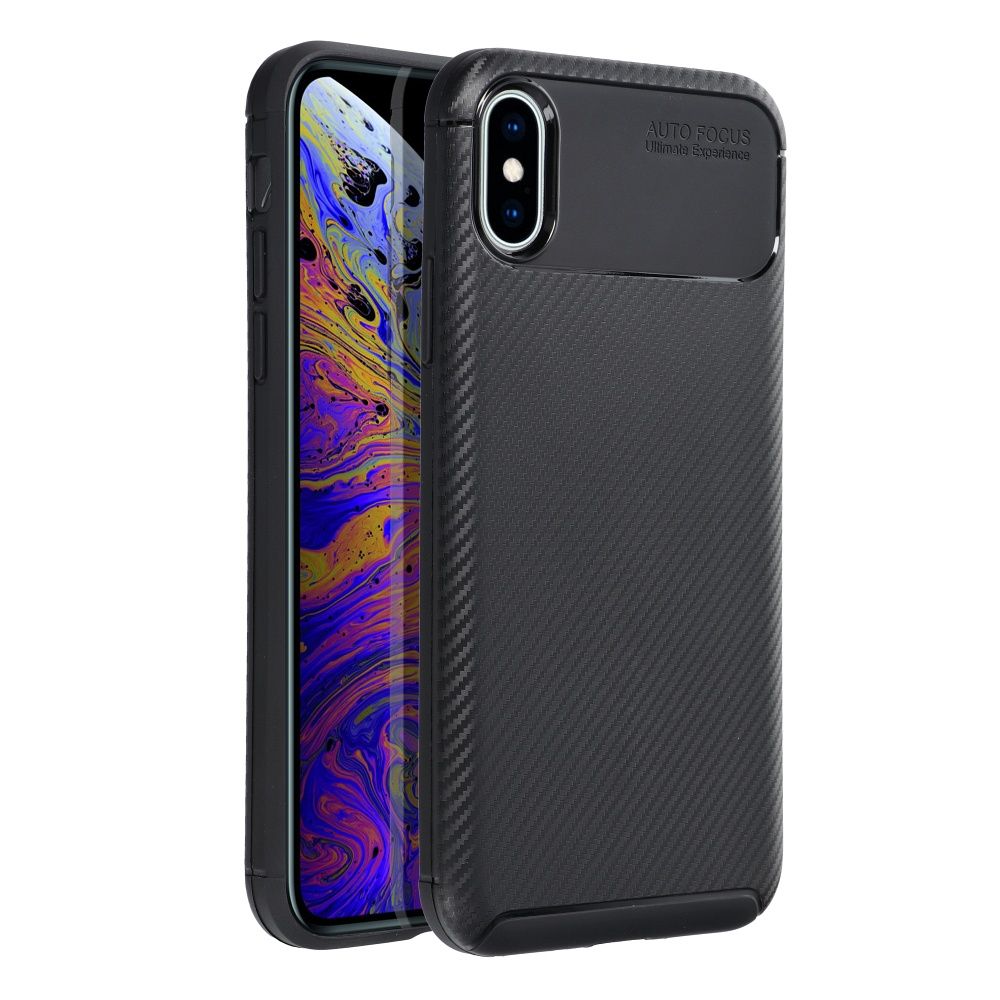 Carbon Premium -suojakuori iPhone X / XS, musta