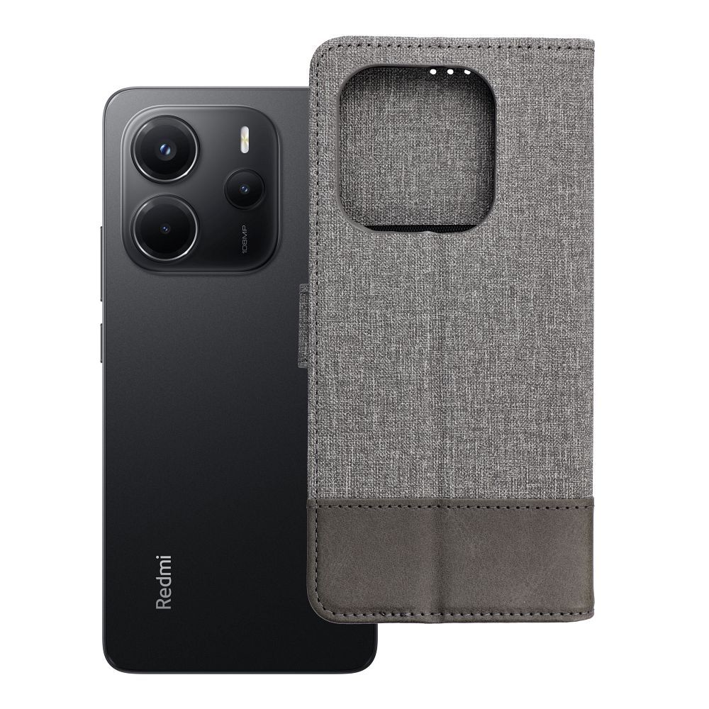 GOMMA-lompakkokotelo Xiaomi Redmi Note 14 4G (GLOBAL - 164,84mm x 78,15mm x 8,16mm) harmaa