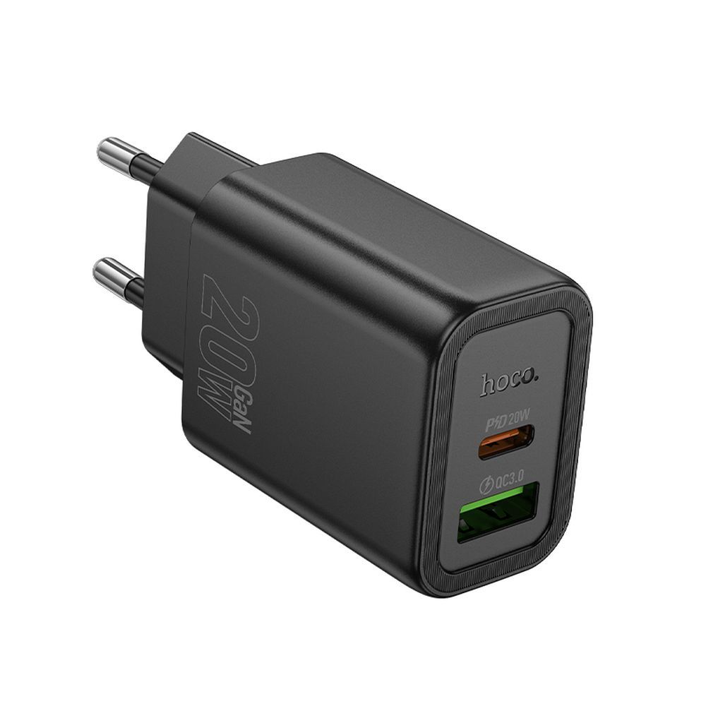 Puhelinlaturi Hoco USB A + USB C QC3.0 PD 3A 20W N61 musta