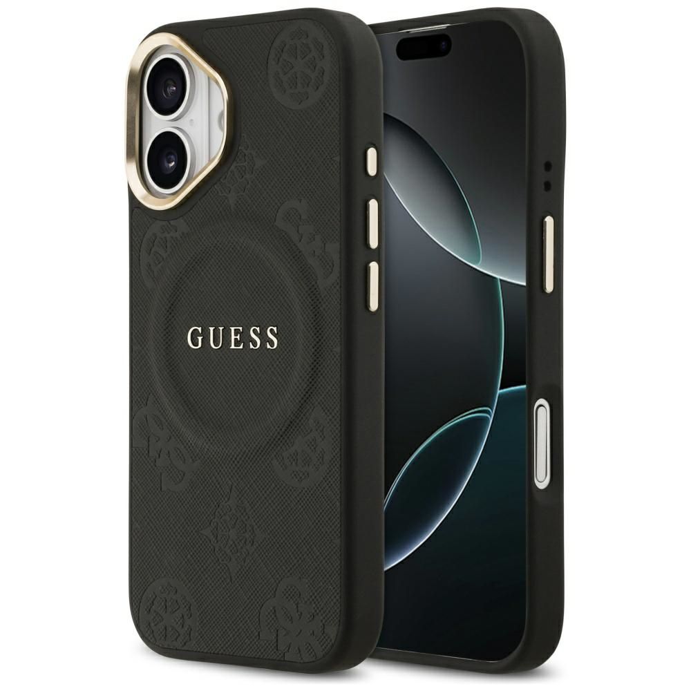 GUESS Suojakuori IPHONE 17 MagSafe GUHMP17SPSAMSECK (PU W/ Peony Hot Stamp) musta