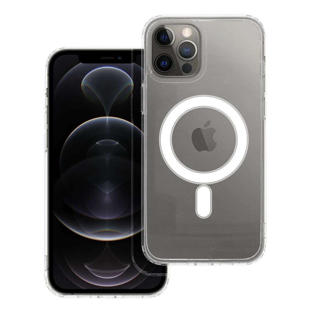 Suojakuori iPhone 12 PRO MAX:lle Clear Mag Cover (STR) yhteensopiva MagSafen kanssa läpinäkyvä