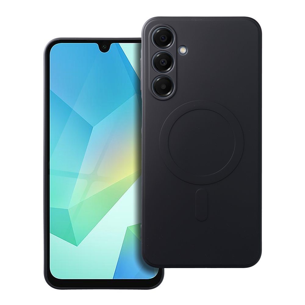 Silikoninen Mag Cover Samsung A16 5G / A16 4G:lle yhteensopiva MagSafen kanssa musta