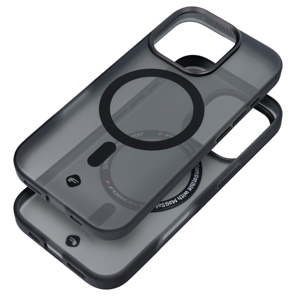 Suojakuori iPhone 16 PLUS:lle Forcell F-Protect Levels Dual Layer 4D MagSafe-yhteensopiva Military Drop-Test smoky black