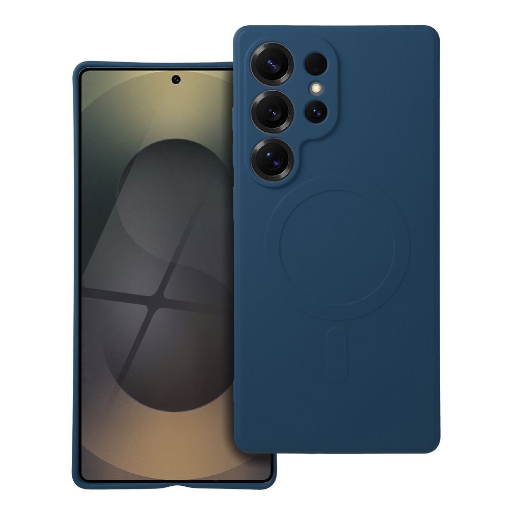 Silikoninen Mag Cover Samsung S25 ULTRA:lle yhteensopiva MagSafen kanssa sininen