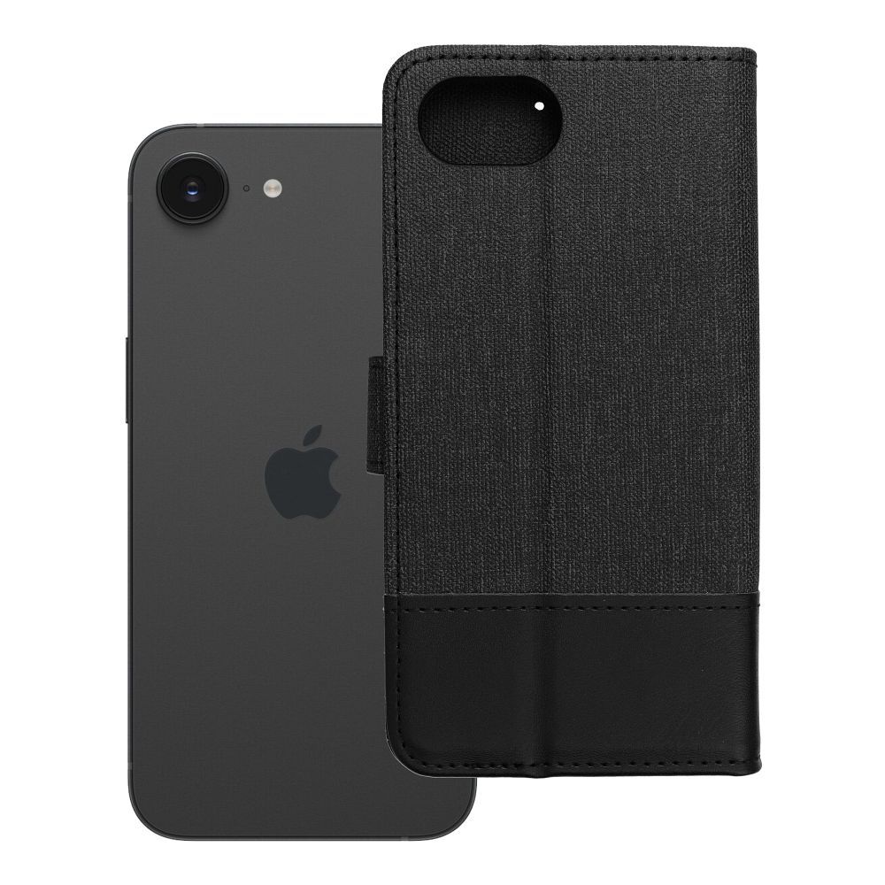 Flip-suojakuori iPhone 16e:lle (SE 4 2025) Gomma Book musta