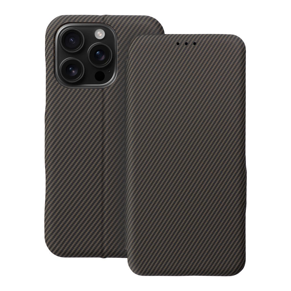 Lompakkokuori iPhone 16 PRO:lle Folio Side Magnet ruskea