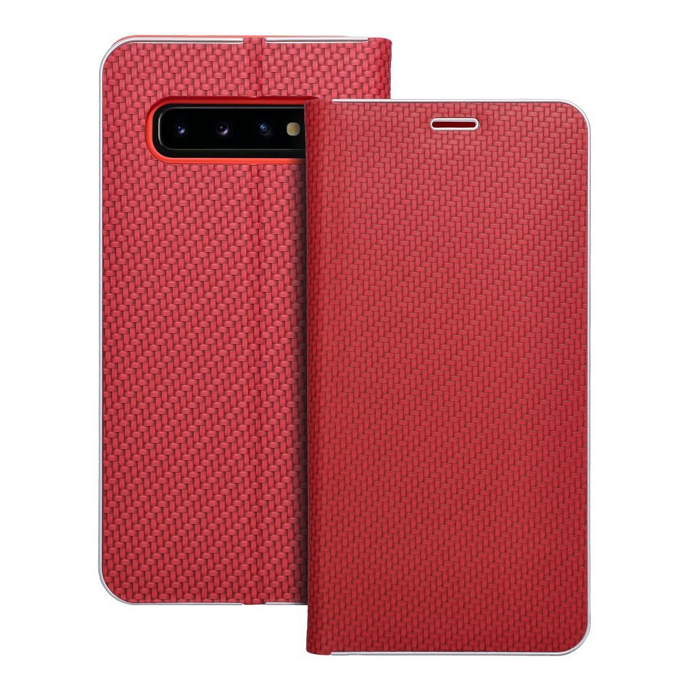 Läppäsuojakuori Samsung S10:lle Luna Book Carbon punainen