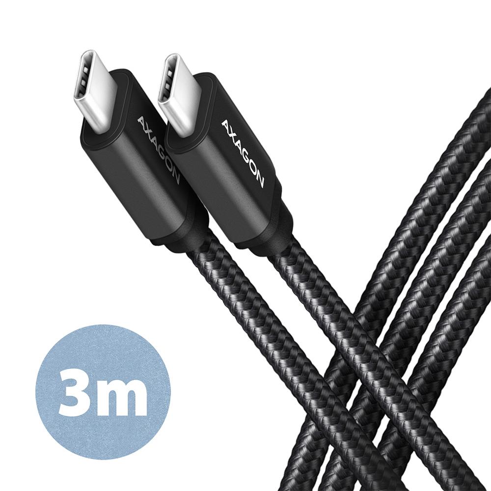 Kaapeli USB-C - USB-C 3m 60W musta BUCM3-CM30AB AXAGON