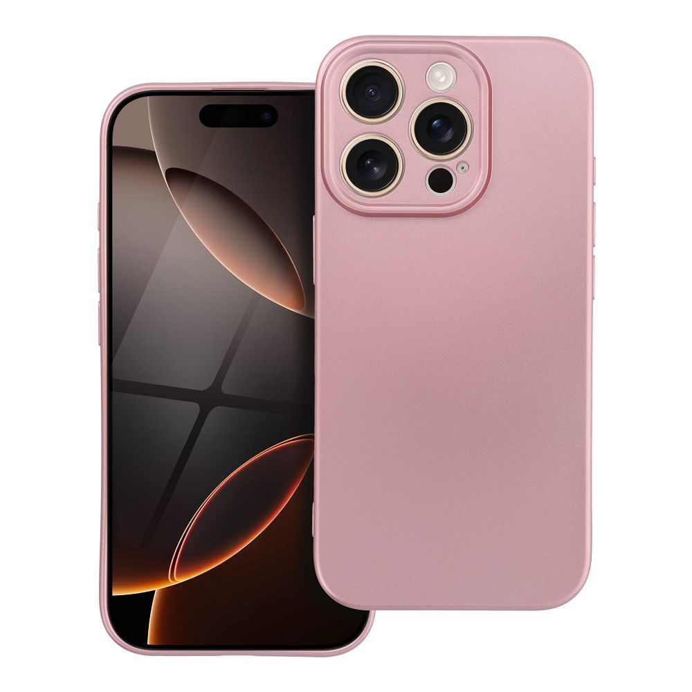 Metallinen Suojakuori iPhone 16 PRO:lle vaaleanpunainen