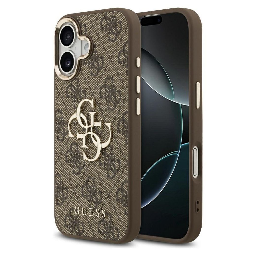 Guess 4G Big 4G Classic Logo -suojakuori iPhone 17 - ruskea ja kulta