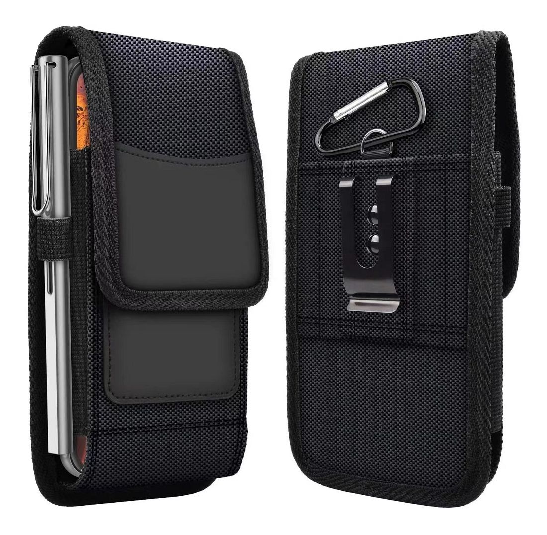 Pystysuuntainen yleinen suojakuori OXFORD malli 4 iPhone 13 PRO MAX / Samsung S21 Ultra / Xiaomi 12 Ultra:lle musta