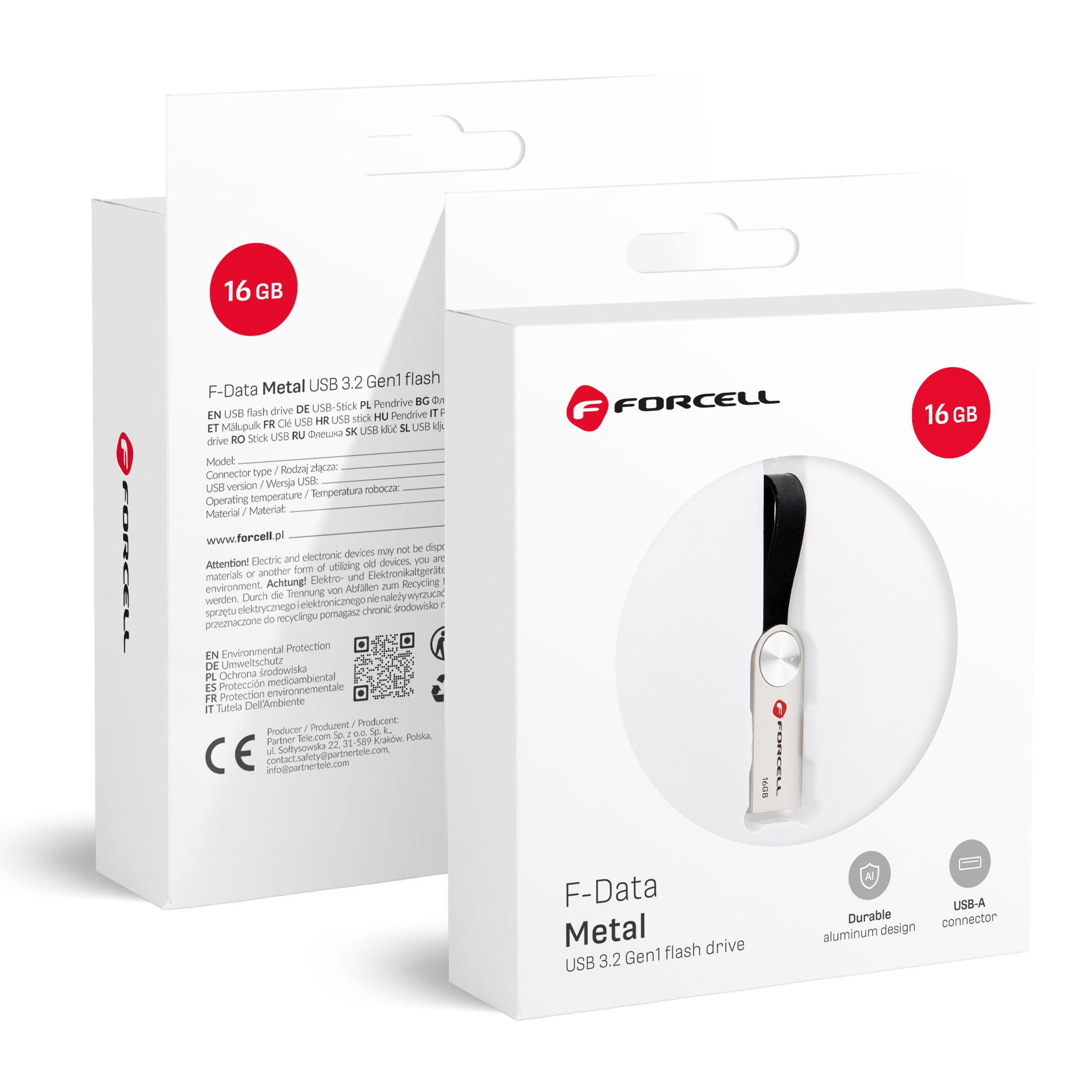 FORCELL F-DATA USB-muistitikku Metal 16GB USB3.2 Gen 1 (USB A) hopea